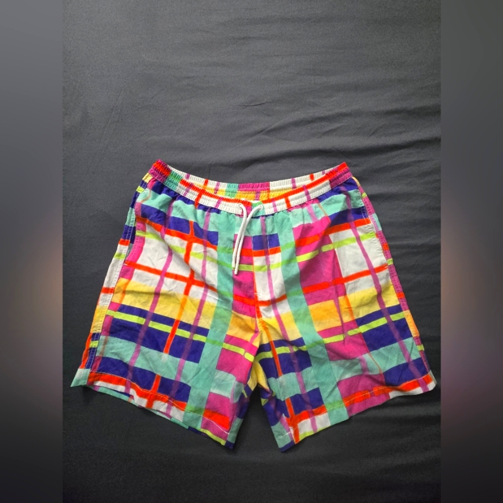 Zara Colorful Plaid Men's 7" SWIM TRUNKS